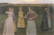Fernand Khnopff memories Lawn Tennis painting
